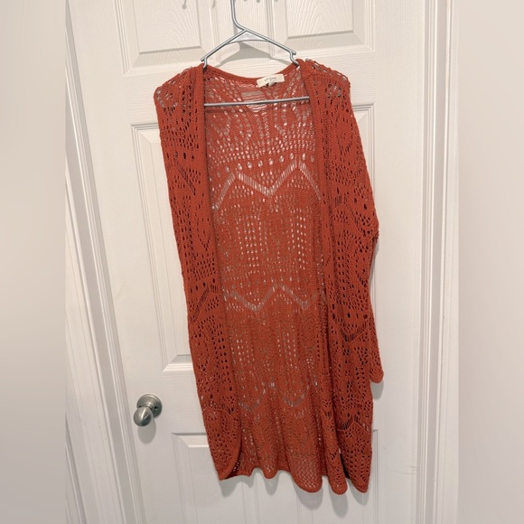 Umgee Cardigan Burnt Orange Size S/M. Scalloped Sleeve. - Picture 1 of 3